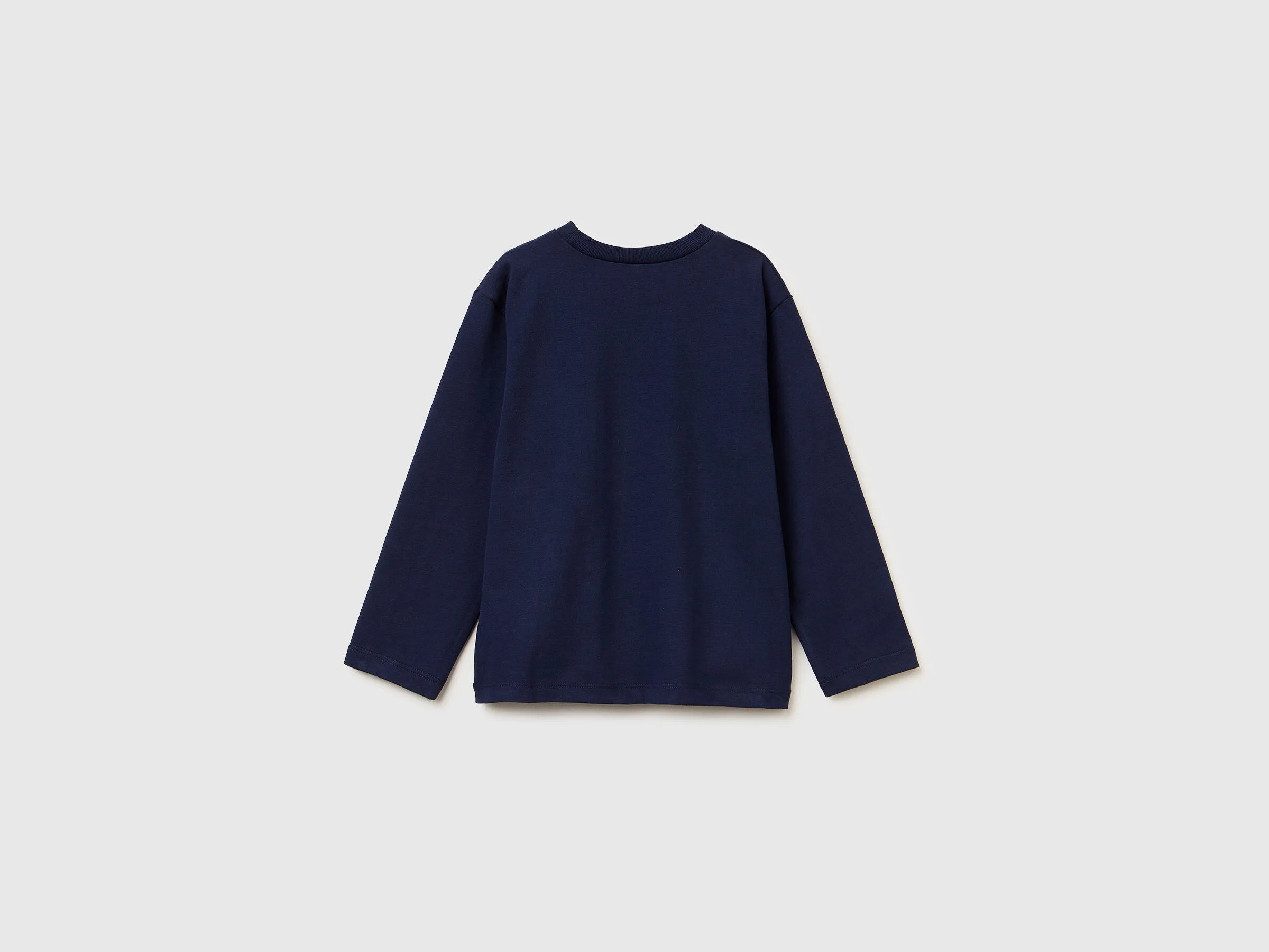 Benetton_Dark Blue_Crew Neck T-Shirt in Warm Cotton_3ATNG10KT_252_02