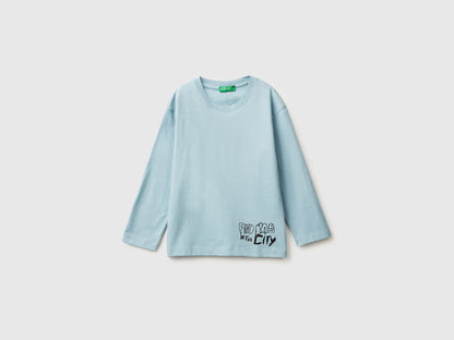 Benetton_Light Blue_T-Shirt with Print on Front and Back_3ATNG10KV_27G_01