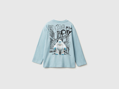 Benetton_Light Blue_T-Shirt with Print on Front and Back_3ATNG10KV_27G_02