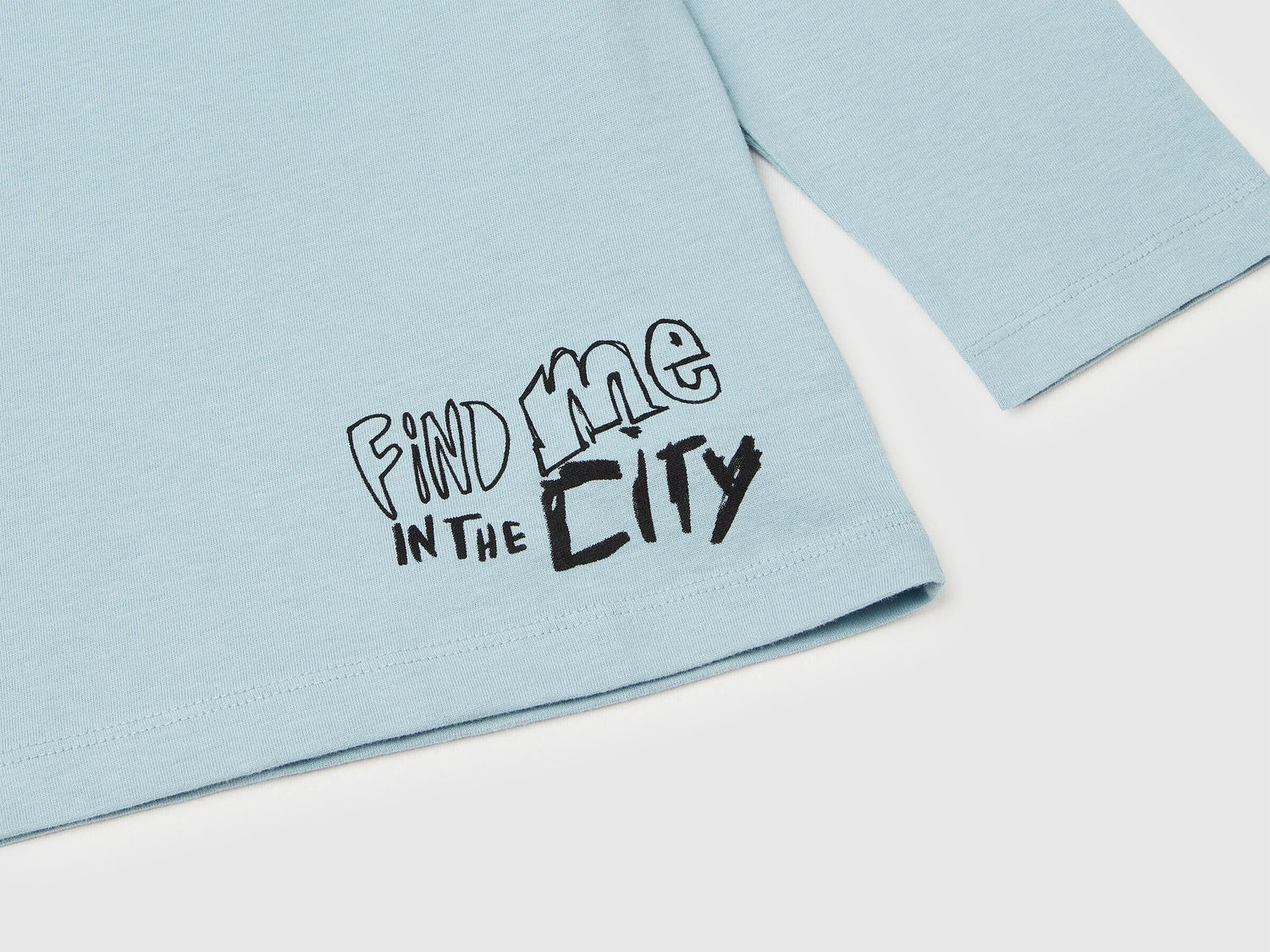 Benetton_Light Blue_T-Shirt with Print on Front and Back_3ATNG10KV_27G_03