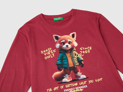 Benetton_Coral_T-Shirt with Print on Front and Back_3ATNG10KV_39J_03