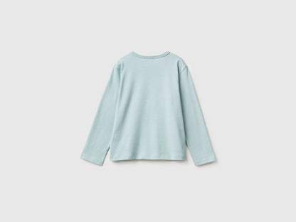Benetton_Aqua_T-Shirt with Print and Sequins_3ATNG10KZ_17H_02