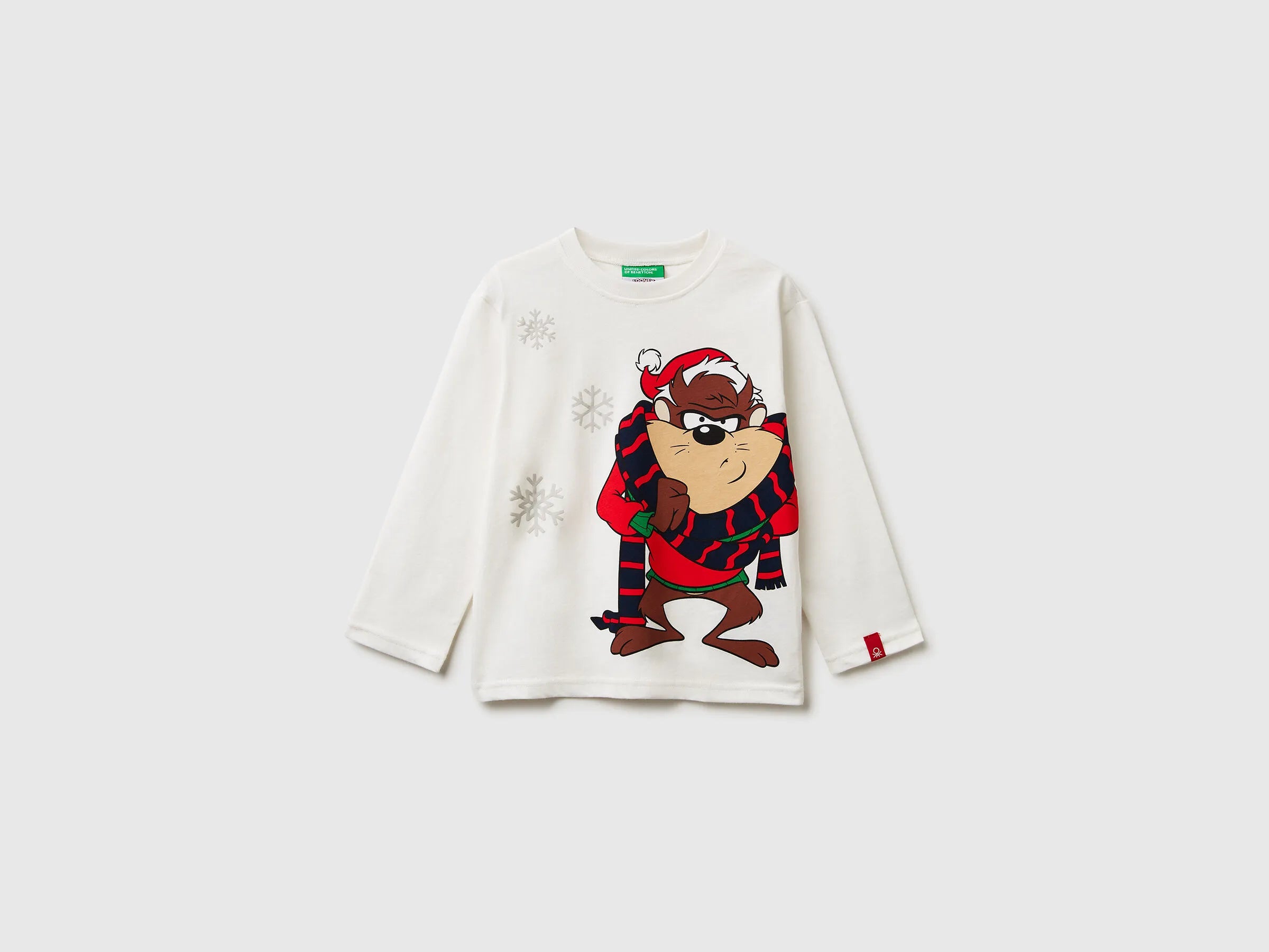 Benetton_Creamy White_Taz ©Looney Tunes Christmas T-Shirt_3ATNG10L4_074_01