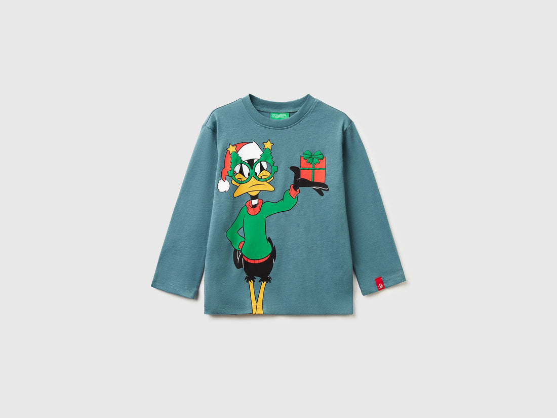 Benetton_Turquoise_Daffy Duck ©Looney Tunes Christmas T-Shirt_3ATNG10L4_19W_01