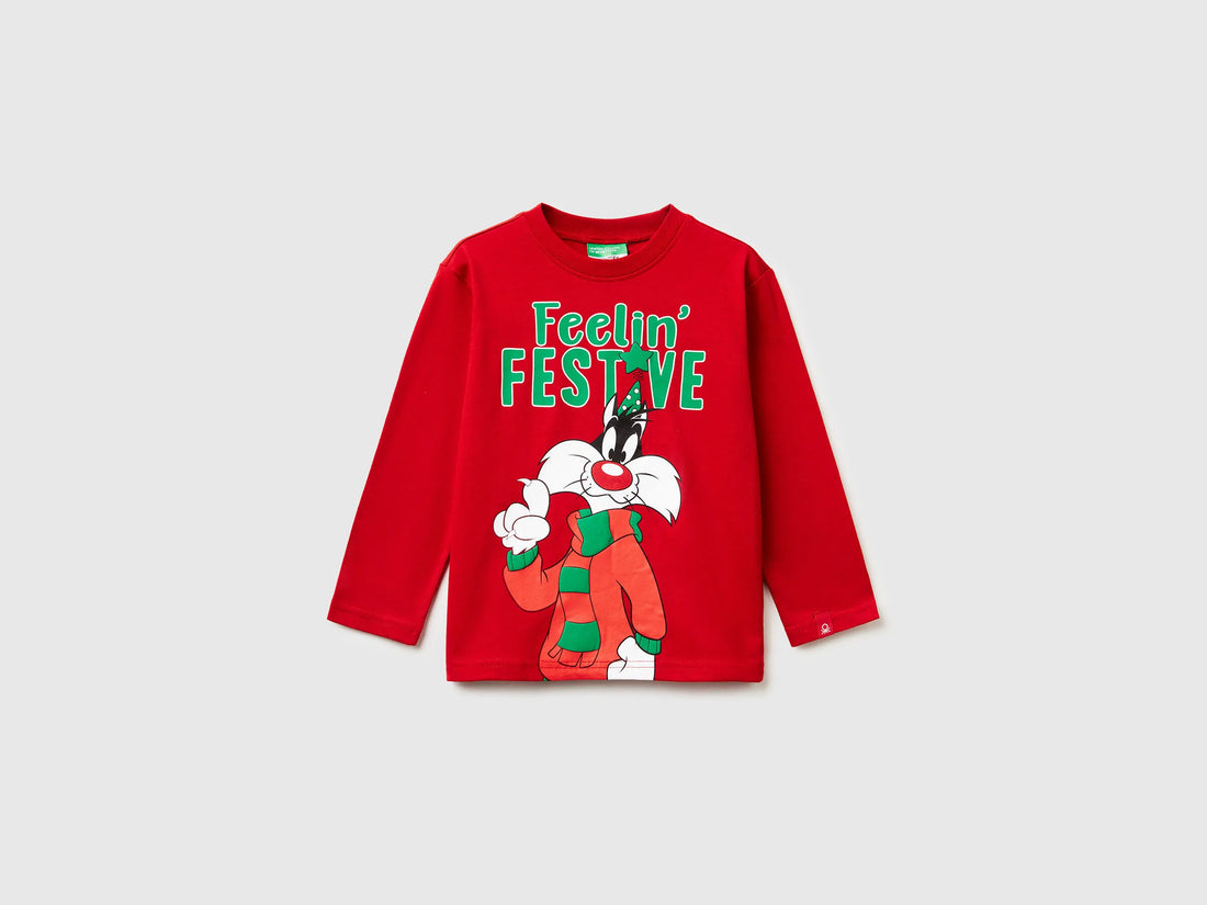 Benetton_Red_Sylvester ©Looney Tunes Christmas T-Shirt_3ATNG10L4_29M_01