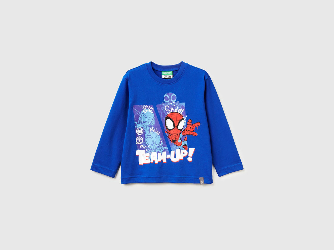 Benetton_Blue_Regular Fit ©Marvel Spiderman T-Shirt_3ATNG10L6_19R_01