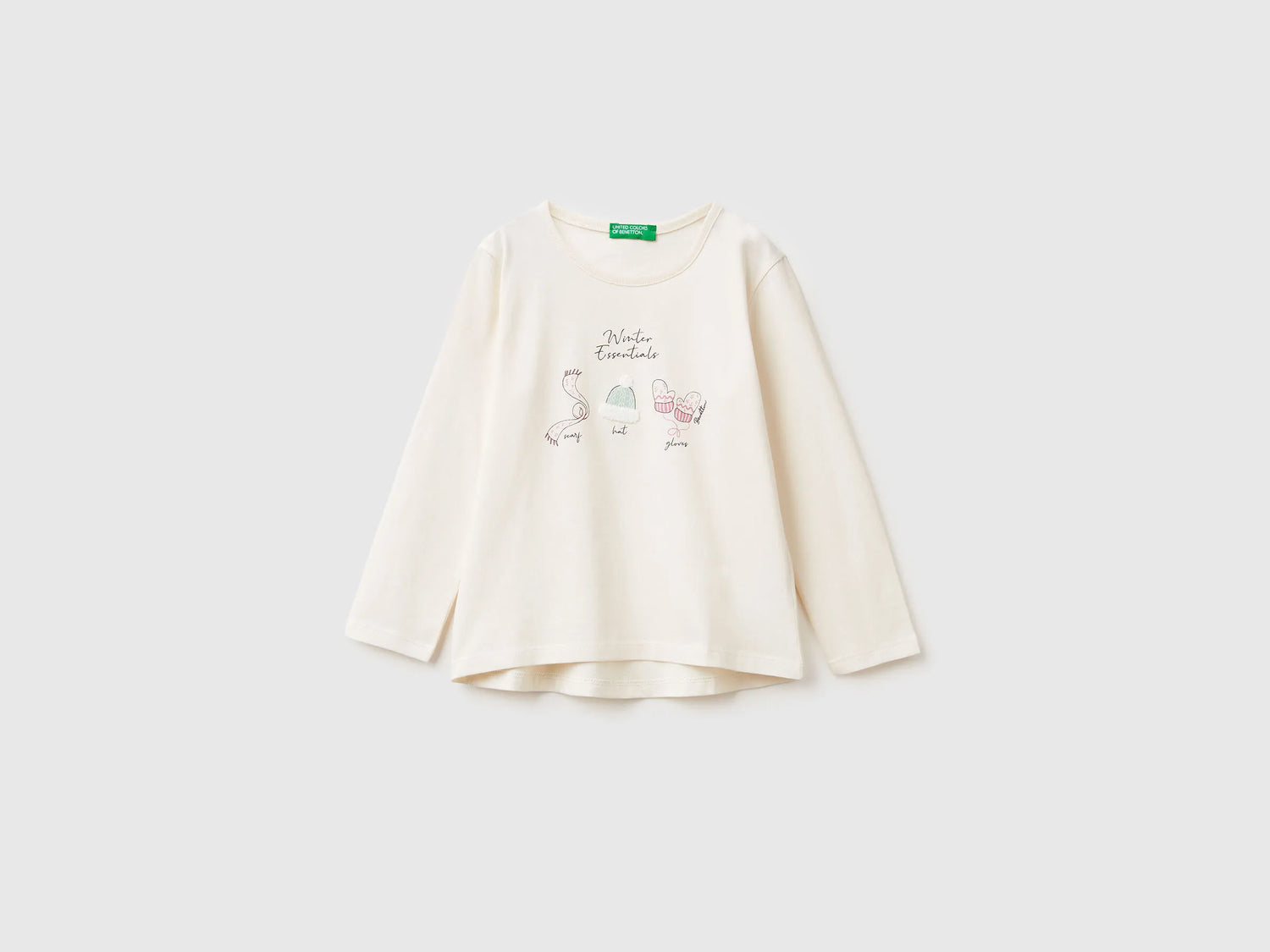 Benetton_Creamy White_T-Shirt with Print and Embroidery_3ATNG10L8_0R2_01