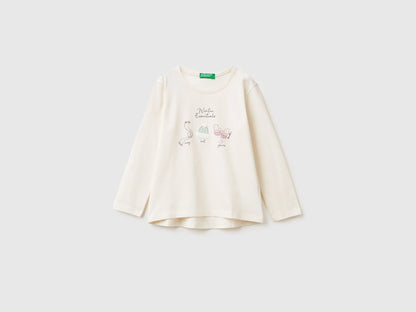 Benetton_Creamy White_T-Shirt with Print and Embroidery_3ATNG10L8_0R2_01