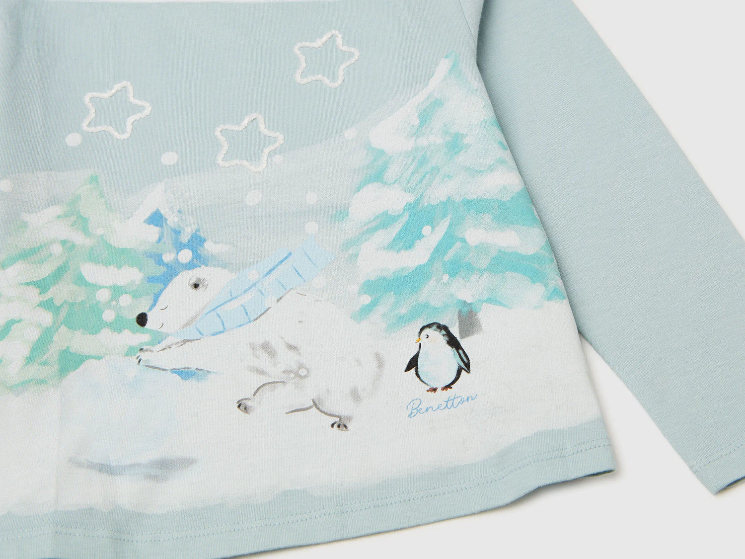 Benetton_Aqua_Cotton T-Shirt with Print_3ATNG10L9_17H_03