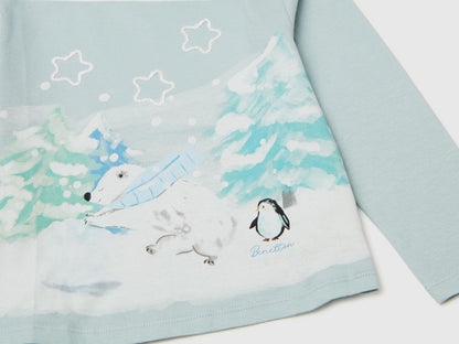 Benetton_Aqua_Cotton T-Shirt with Print_3ATNG10L9_17H_03