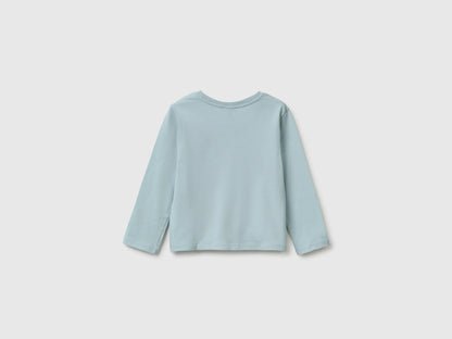 Benetton Aqua Girls T-Shirt with Puffy Print SKU: 3ATNG10NI_31A Image 02