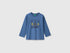 Benetton Blue Boys 100% Organic Cotton T-Shirt with Print SKU: 3ATNG10NP_0G6 Image 01