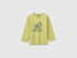 Benetton Lime Boys 100% Organic Cotton T-Shirt with Print SKU: 3ATNG10NP_168 Image 01