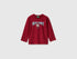 Benetton Burgundy Boys 100% Organic Cotton T-Shirt with Print SKU: 3ATNG10NP_21C Image 01