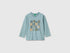 Benetton Air Force Blue Boys 100% Organic Cotton T-Shirt with Print SKU: 3ATNG10NP_3E4 Image 01