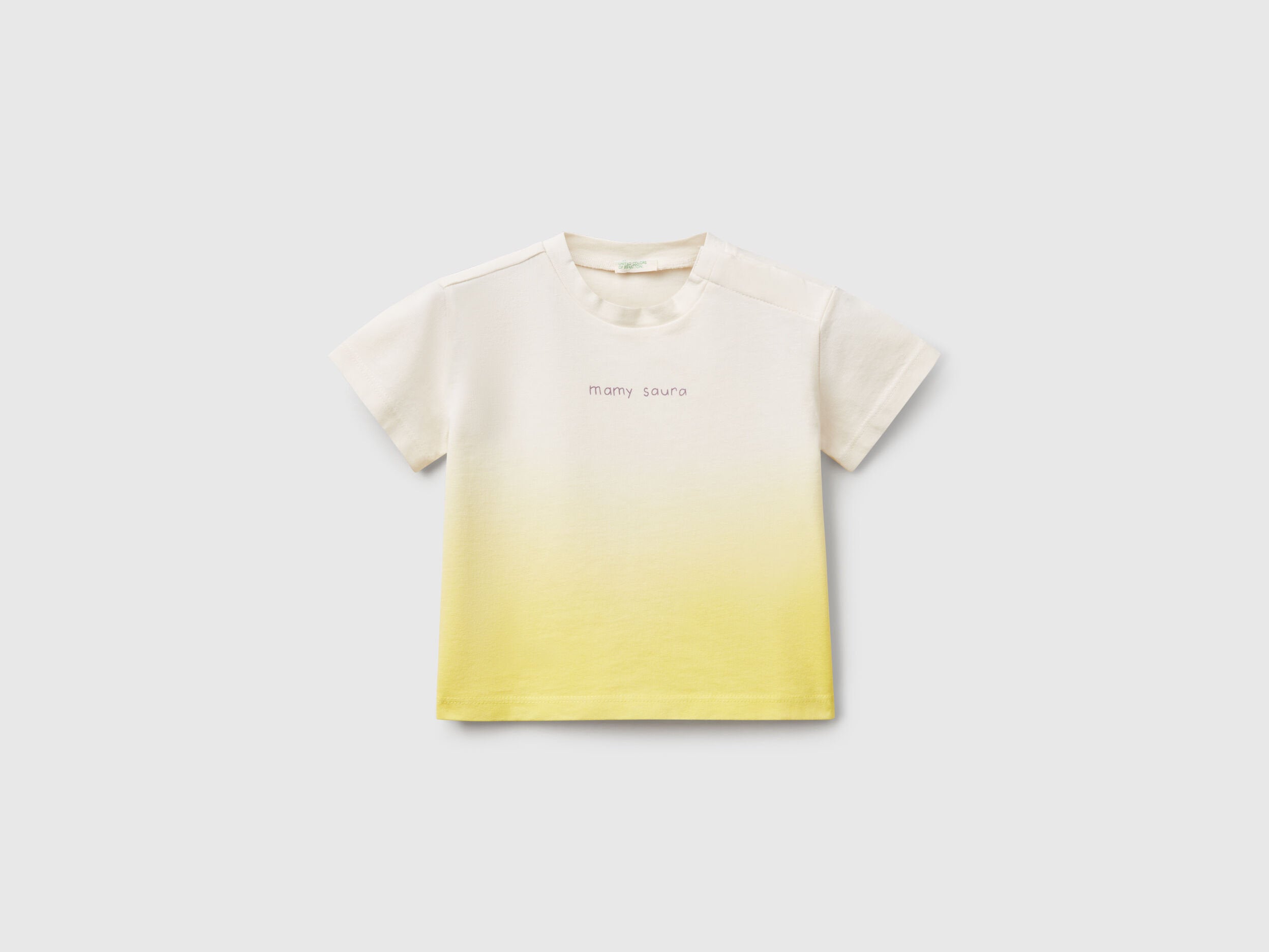 Benetton_Dip-Dye T-Shirt with Print_3BL0A105Z_6H3_01