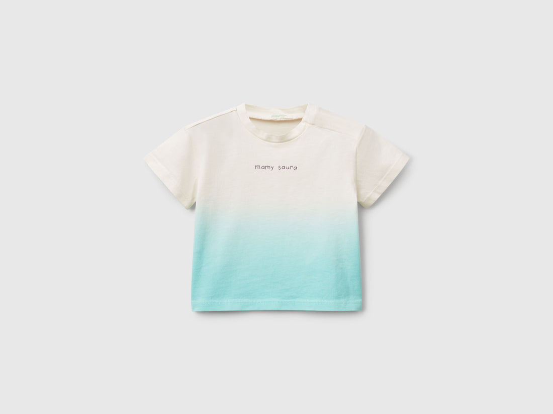Benetton_Dip-Dye T-Shirt with Print_3BL0A105Z_78T_01