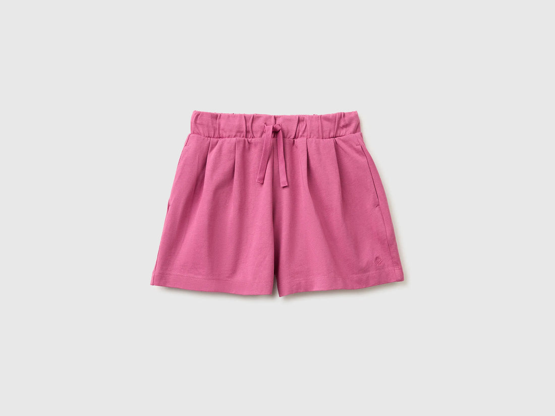 Benetton Fuchsia Girls Bermuda Shorts with Drawstring SKU: 3BL0C903I_01T Image 01