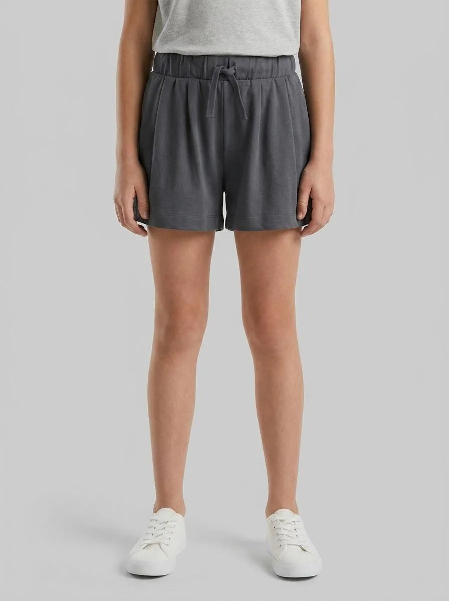 Benetton Dark Gray Girls Bermuda Shorts with Drawstring SKU: 3BL0C903I_23C Image 00