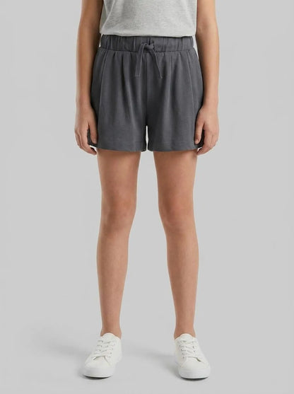 Benetton Dark Gray Girls Bermuda Shorts with Drawstring SKU: 3BL0C903I_23C Image 00