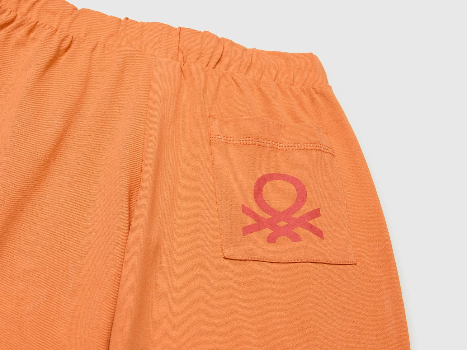 Benetton Orange Boys 100% Cotton Bermuda Shorts SKU: 3BL0C903L_0D1 Image 03