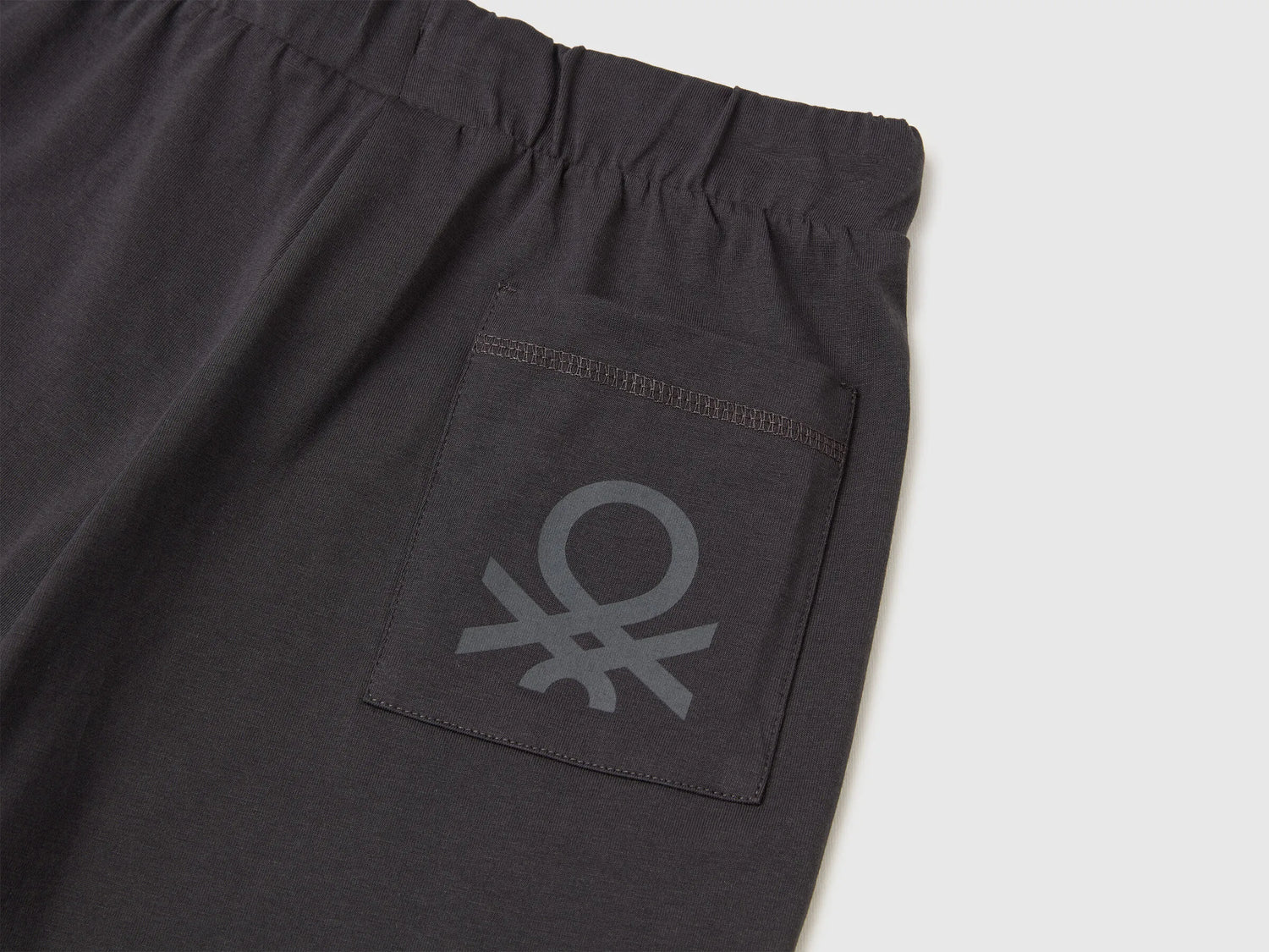 Benetton Dark Gray Boys 100% Cotton Bermuda Shorts SKU: 3BL0C903L_19E Image 03