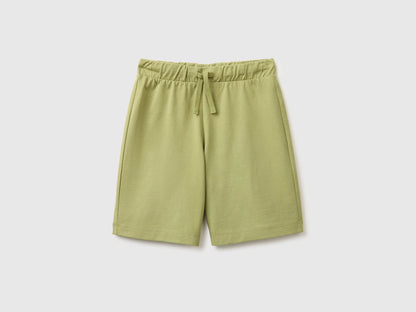 Benetton Military Green Boys 100% Cotton Bermuda Shorts SKU: 3BL0C903L_1Q1 Image 01
