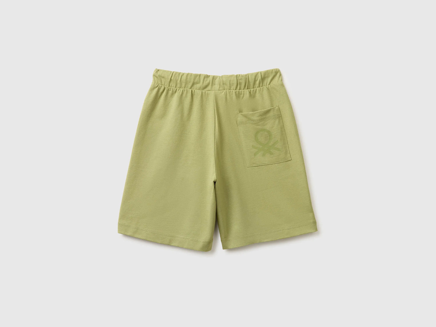 Benetton Military Green Boys 100% Cotton Bermuda Shorts SKU: 3BL0C903L_1Q1 Image 02