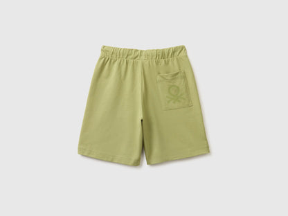 Benetton Military Green Boys 100% Cotton Bermuda Shorts SKU: 3BL0C903L_1Q1 Image 02