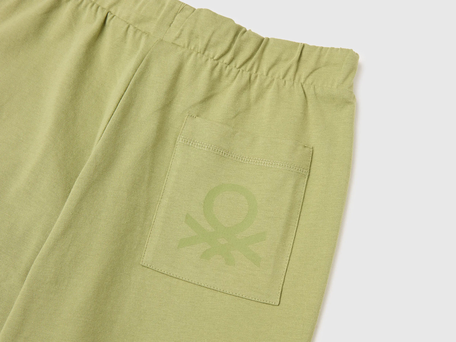Benetton Military Green Boys 100% Cotton Bermuda Shorts SKU: 3BL0C903L_1Q1 Image 03