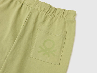 Benetton Military Green Boys 100% Cotton Bermuda Shorts SKU: 3BL0C903L_1Q1 Image 03