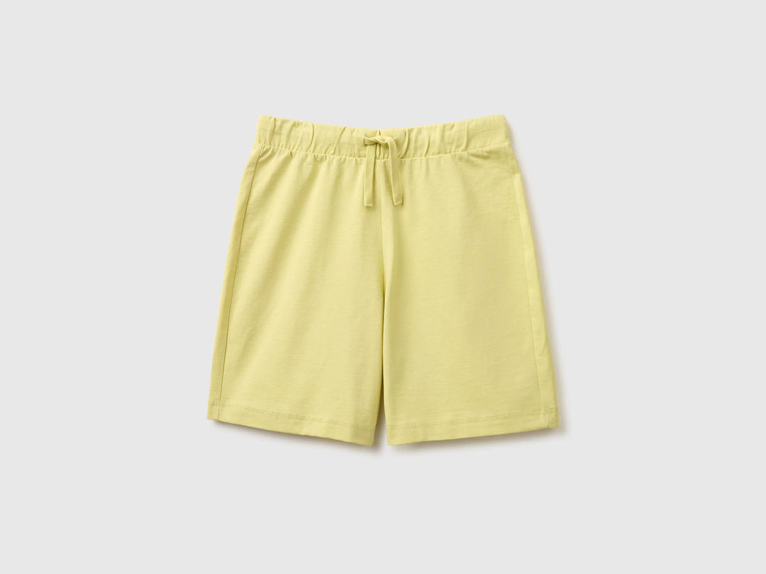 Benetton Yellow Boys 100% Cotton Bermuda Shorts SKU: 3BL0C903L_228 Image 01