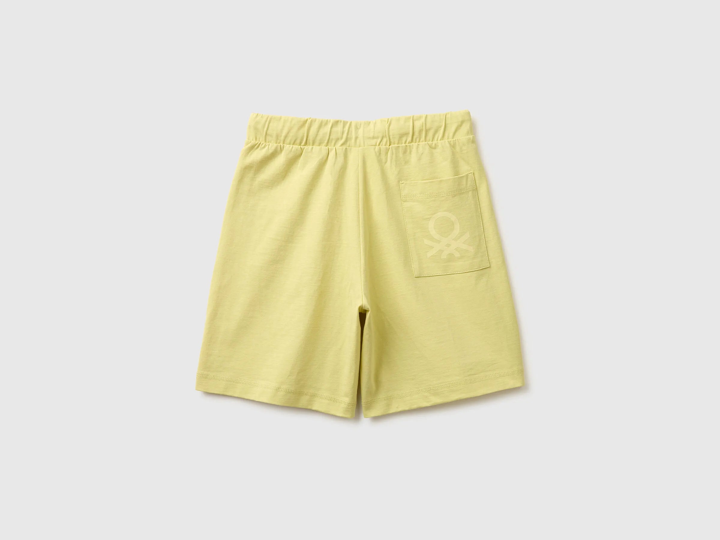Benetton Yellow Boys 100% Cotton Bermuda Shorts SKU: 3BL0C903L_228 Image 02