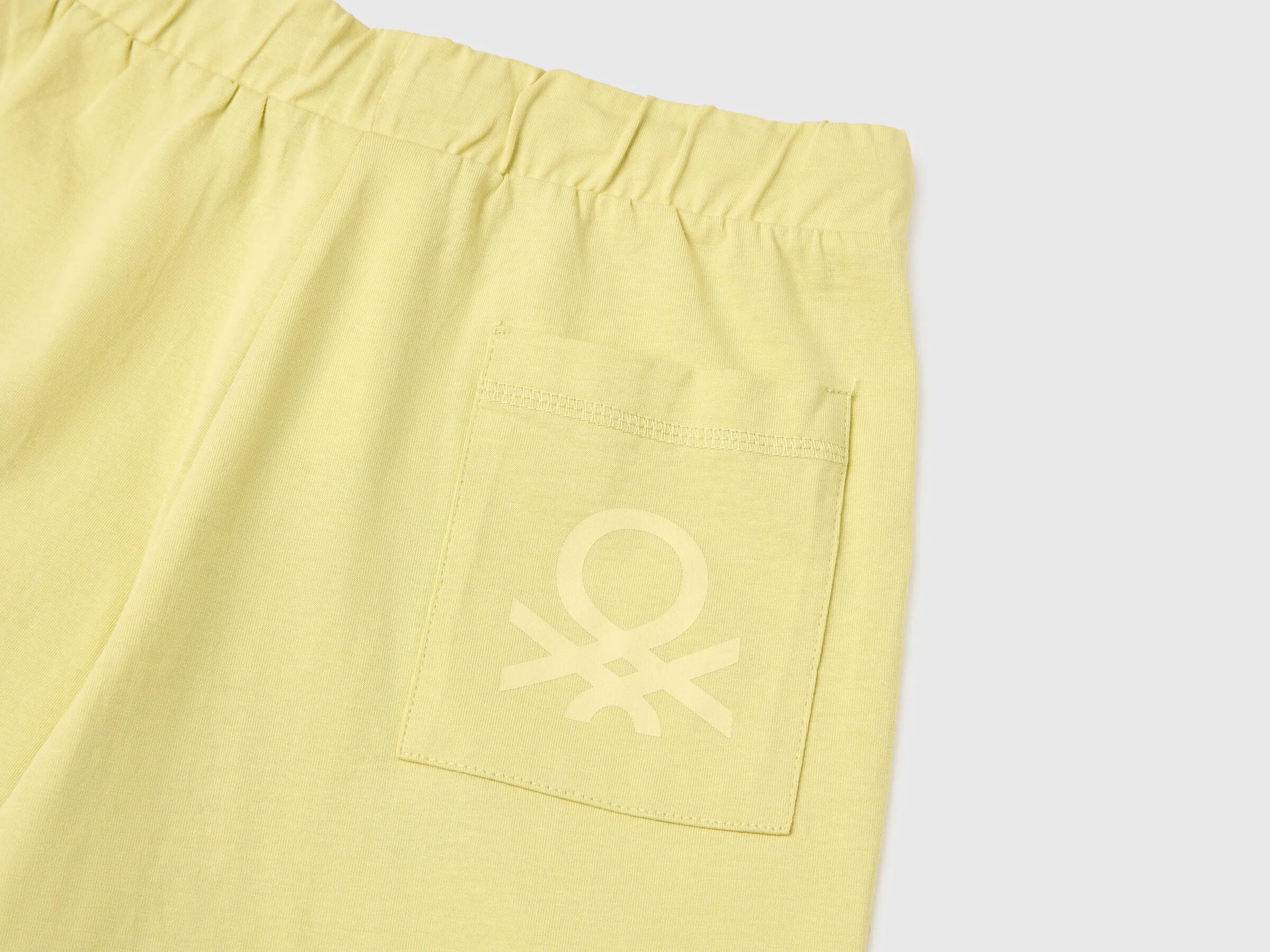 Benetton Yellow Boys 100% Cotton Bermuda Shorts SKU: 3BL0C903L_228 Image 03