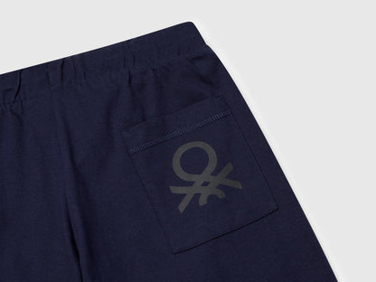 Benetton Dark blue Boys 100% Cotton Bermuda Shorts SKU: 3BL0C903L_252 Image 03