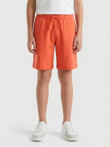 Benetton Orange Coral Boys 100% Cotton Bermuda Shorts SKU: 3BL0C903L_34Y Image 00