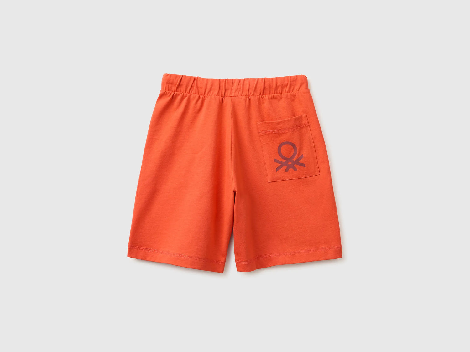 Benetton Orange Coral Boys 100% Cotton Bermuda Shorts SKU: 3BL0C903L_34Y Image 02