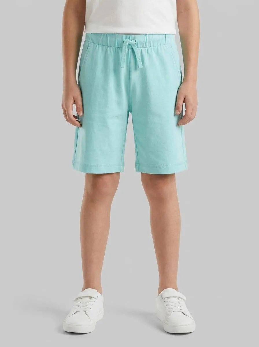 Benetton Aqua Boys 100% Cotton Bermuda Shorts SKU: 3BL0C903L_3L7 Image 00