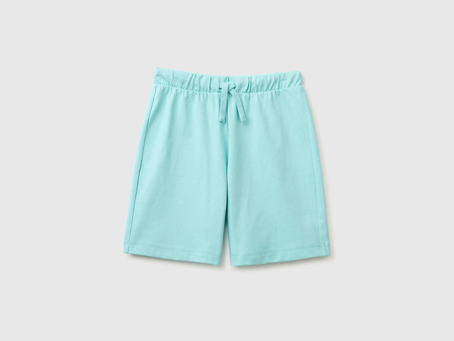 Benetton Aqua Boys 100% Cotton Bermuda Shorts SKU: 3BL0C903L_3L7 Image 01