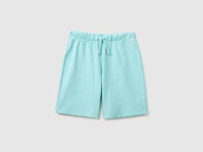 Benetton Aqua Boys 100% Cotton Bermuda Shorts SKU: 3BL0C903L_3L7 Image 01