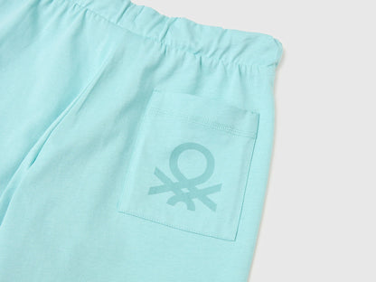 Benetton Aqua Boys 100% Cotton Bermuda Shorts SKU: 3BL0C903L_3L7 Image 03