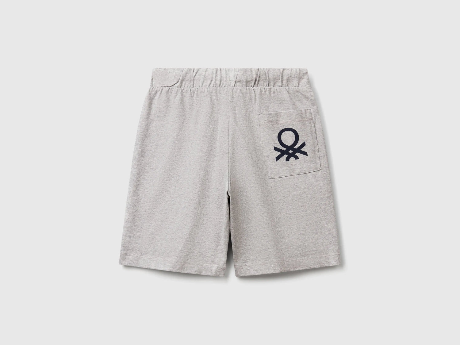 Benetton Light Gray Boys 100% Cotton Bermuda Shorts SKU: 3BL0C903L_501 Image 02