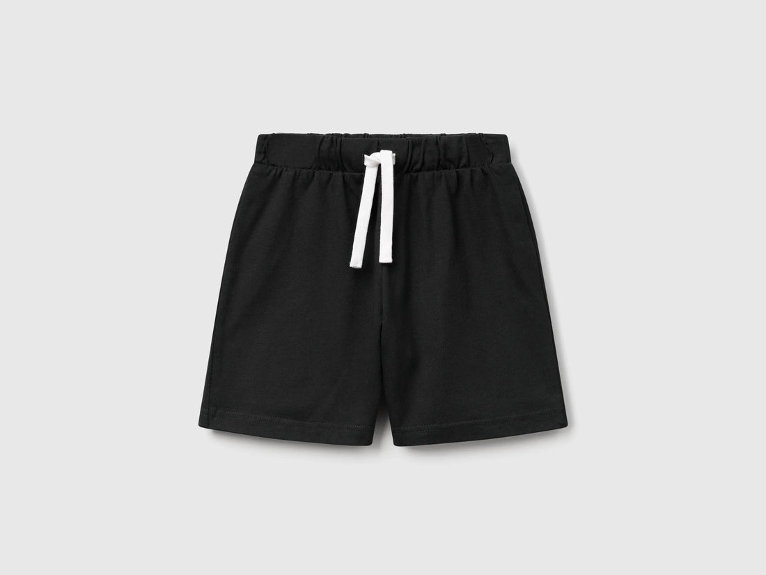 Benetton Black Boys Regular Fit Bermuda Shorts SKU: 3BL0G900Q_100 Image 01