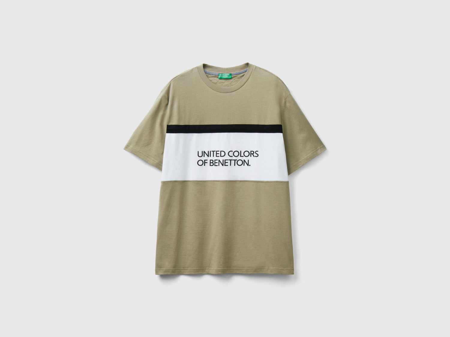 Sage Green T-Shirt With Logo Stripe_3BL0U108H_901_03