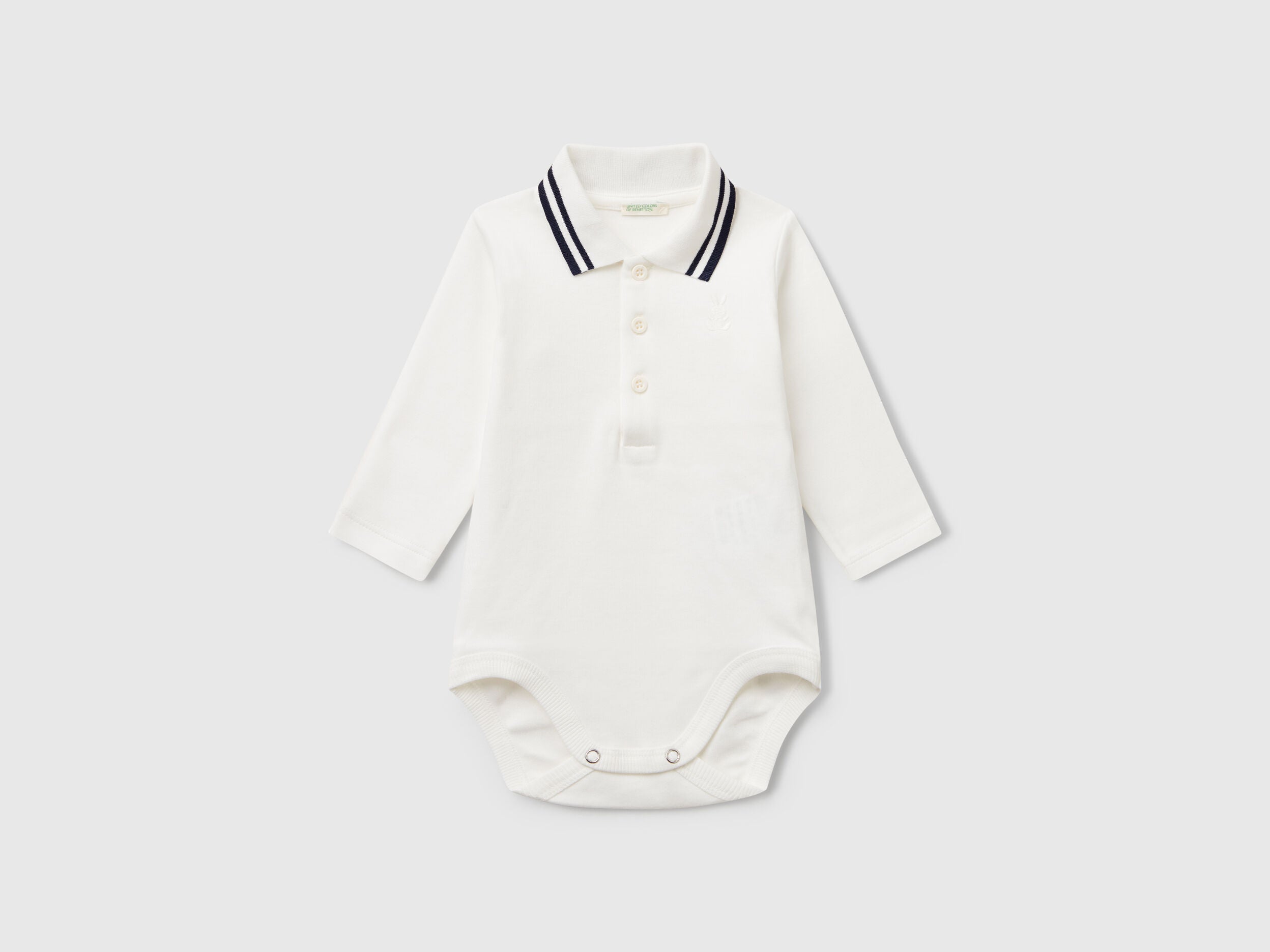 Benetton_White_Polo Bodysuit in Cotton_3CDIAB00F_074_01