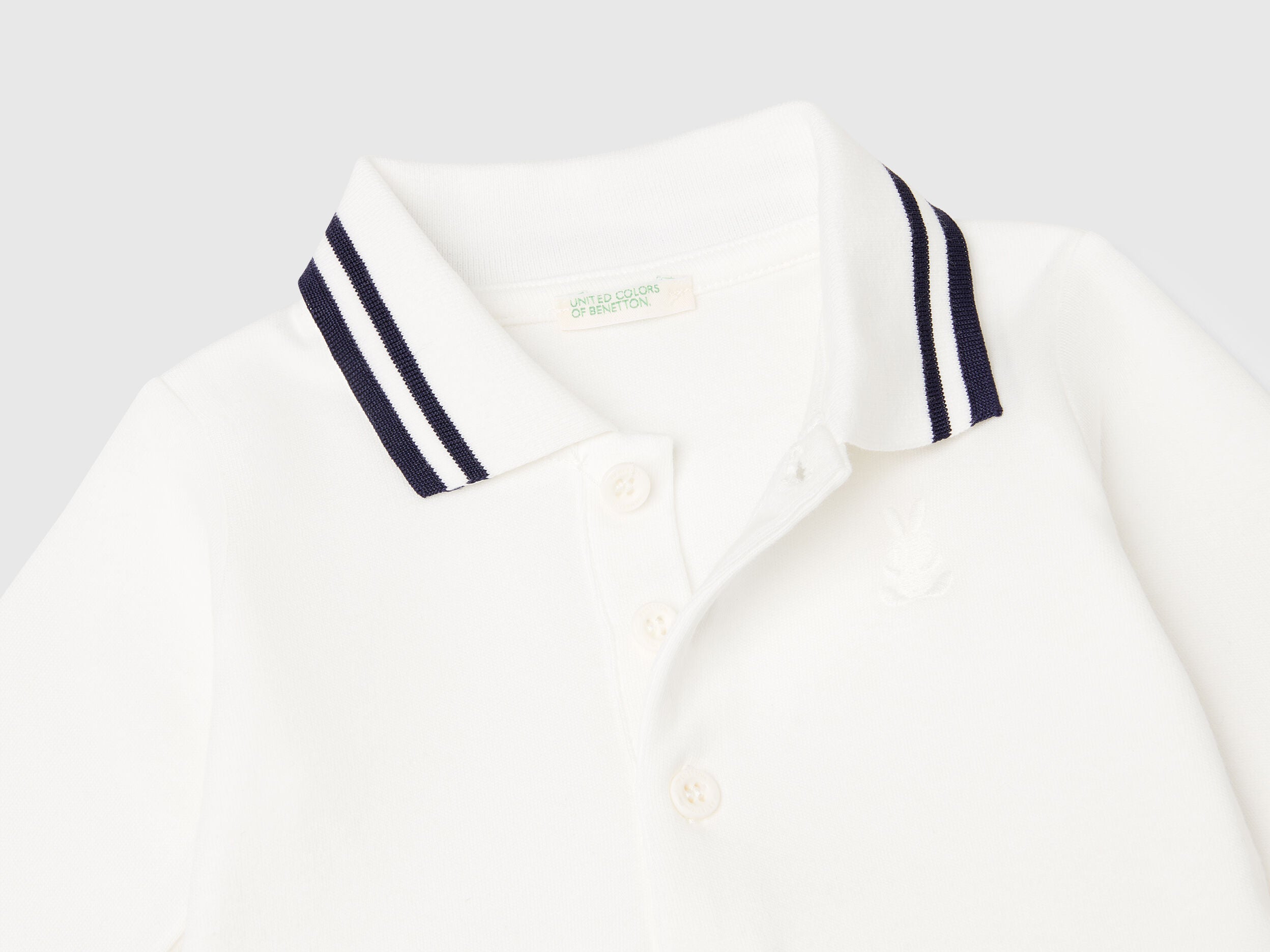 Benetton_White_Polo Bodysuit in Cotton_3CDIAB00F_074_03