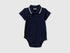 Benetton Dark Blue Boys, Girls Polo Onesie in Organic Cotton SKU: 3CDIAB00X_252 Image 01