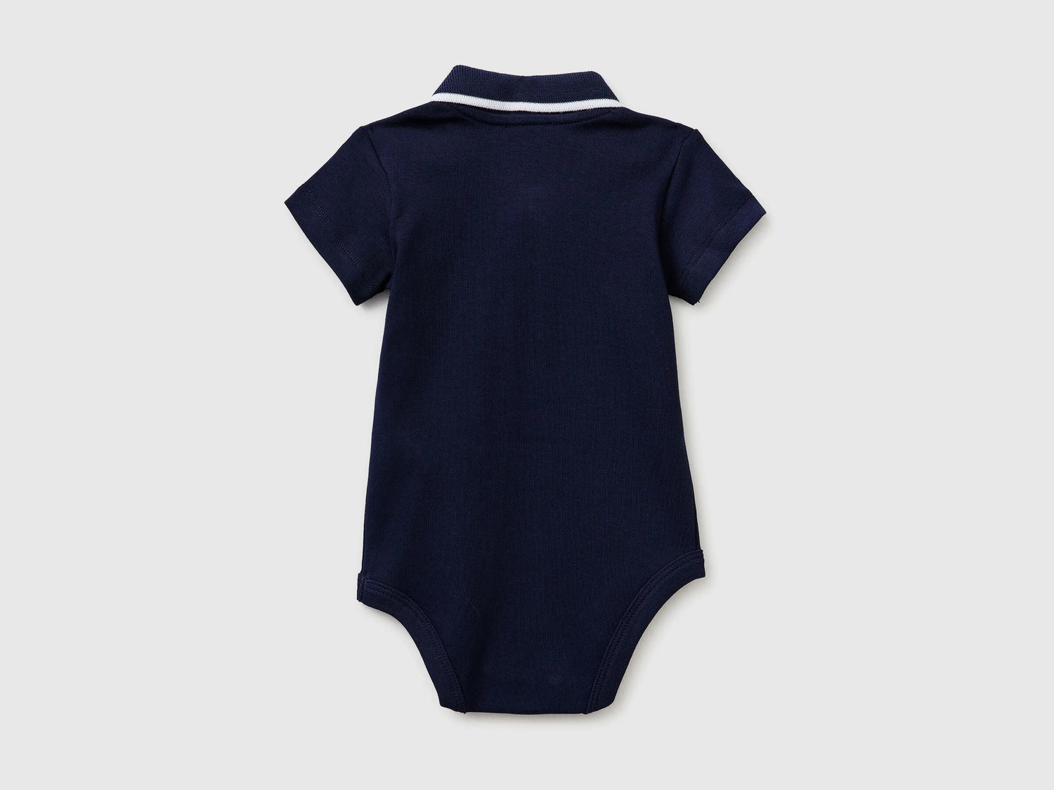 Benetton Dark Blue Boys, Girls Polo Onesie in Organic Cotton SKU: 3CDIAB00X_252 Image 02