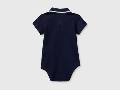 Benetton Dark Blue Boys, Girls Polo Onesie in Organic Cotton SKU: 3CDIAB00X_252 Image 02