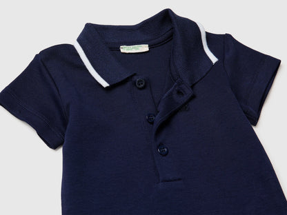 Benetton Dark Blue Boys, Girls Polo Onesie in Organic Cotton SKU: 3CDIAB00X_252 Image 03
